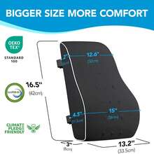 Waist Support Pillow - Birthday Gift For Ladies And Gentlemen, Ergonomic Back Support, With Breathable 3D Mesh Cover, Suitable For Office Chairs, Gaming Chairs, Cars, And Home Use (Black) - 黑色 - 查看 9