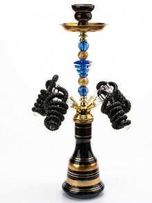 1pc Middle Size Dual Hose Quad Tube Hookah Shisha Set, Glass Hookah Pipe & Accessories, No Electricity Required - one-size - View 17