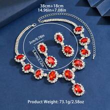 1 SET Of Elegant And Light Luxury Jewelry, A Two-Piece Set Of Engagement And Wedding Banquet Evening Dress Accessories, A Beautiful Gift For Your Girlfriend - màu xanh lá - Xem 4