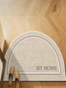 1 pièce Paillasson d'entrée semi-circulaire de couleur claire, style minimaliste lavable. Tapis d'entrée intérieur - Convient pour le salon, la chambre, le couloir, la décoration de la salle de séjour, la décoration de Noël, le tapis de cuisine