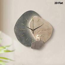 2D Flat 1pc Modern Minimalist Home Decor Wall Clock, Super Quiet Quartz Movement, No Ticking Sound, Silent Decorative Wall Clock Suitable For Living Room, Bedroom And Office, Fashionable Bedroom Wall Clock Decor, Room Decor