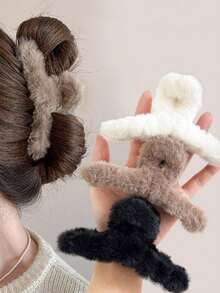3 eleganckie pluszowe spinki do włosów, modne ozdoby do włosów z klamrami do codziennych fryzur, stylowe akcesoria na Dzień Matki, powrót do szkoły, Święto Dziękczynienia, Boże Narodzenie, prezenty świąteczne, jesienno-zimowe spinki do włosów z klamrami, akcesoria do włosów dla kobiet na wakacje, damska kopertówka do włosów na jesień