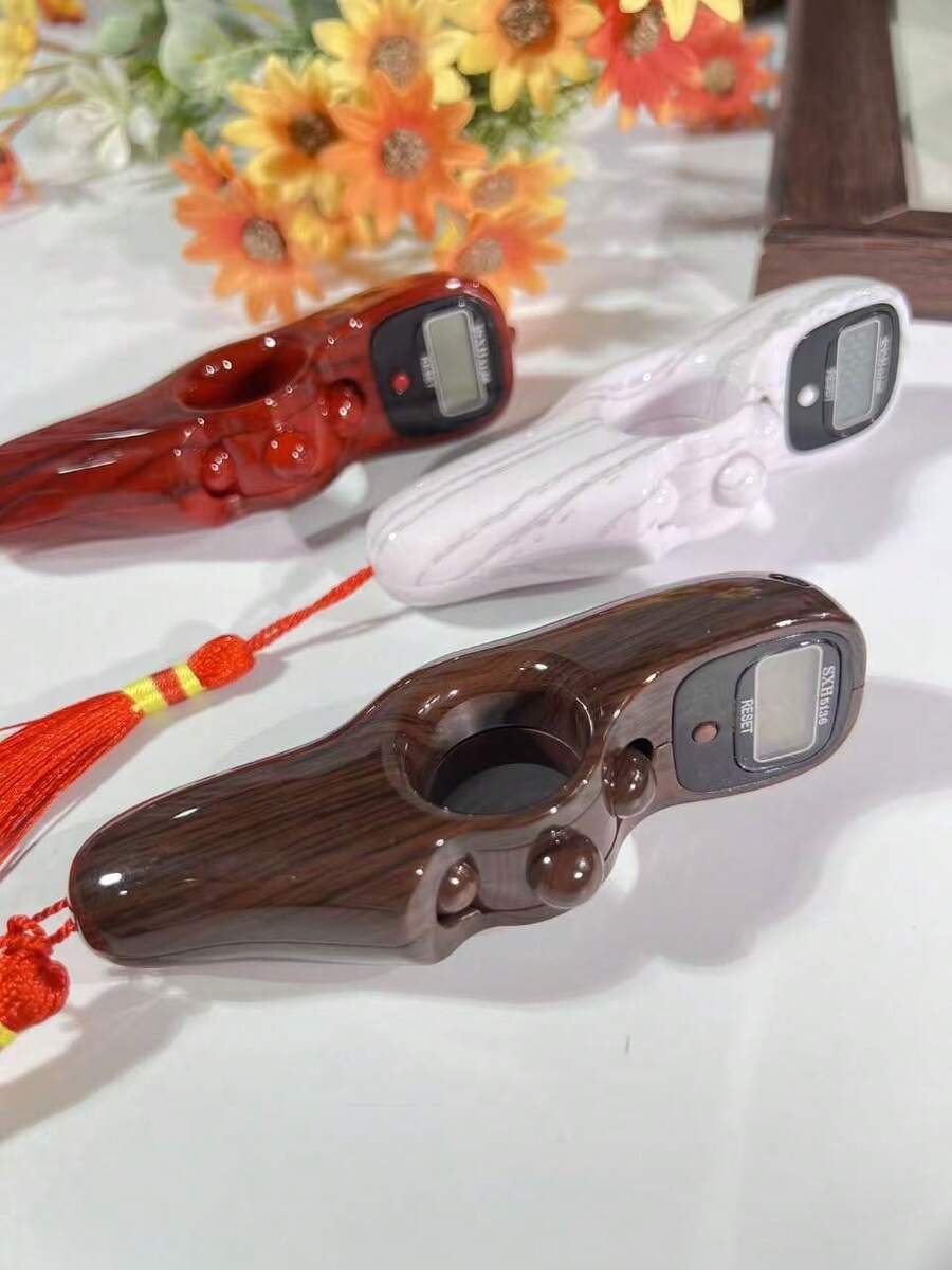 1 pieza/3 piezas Contador digital de madera con grano, útil para deportes al aire libre, como regalo, práctico y cultural, portátil - Multicolor - Ver 1
