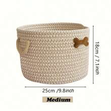 Cestino intrecciato bohémien, cestino per giocattoli per gatti/cani, cestino organizer da scrivania, cestino decorativo per l'ingresso, il bagno, la camera da letto, adatto per riporre cosmetici, oggetti vari, giocattoli, vestiti - Multicolore - Visualizzare 14