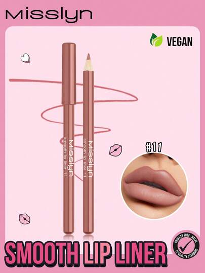Misslyn Smooth Lip Liner Pencil, Long-Lasting Color, Intense Lip Color, Glides On Smoothly, Lip Liner, Natural Makeup Effect, High Color Payoff, Soft Pencil Core, Long-Lasting Smooth, Ultra-Matte Lip Liner Pencil, Brand Cosmetics, Facial Makeup Products, Suitable For Women And Girls, Winter Essential, Y2K Style, Fashion Versatile, Great Birthday Gift, Valentine's Day Gift, Party Essential, New Year Gift, Best Colors, Cruelty-Free And Vegan