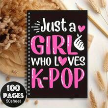 1pc K-Pop Spiral Notebook - Vibrant K-Drama Design With Headphone & Music Elements, 100 Pages, Suitable For Travel, Work, School Or As A Perfect Gift For Fans, Colleagues, Friends And Sisters, Ideal K-Pop Fan Gift