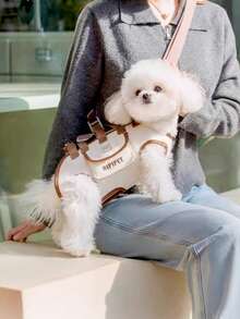 1 pezzo Zaino da trasporto per animali domestici - in poliestere per escursioni all'aperto, con design di cinghie e fibbie confortevoli