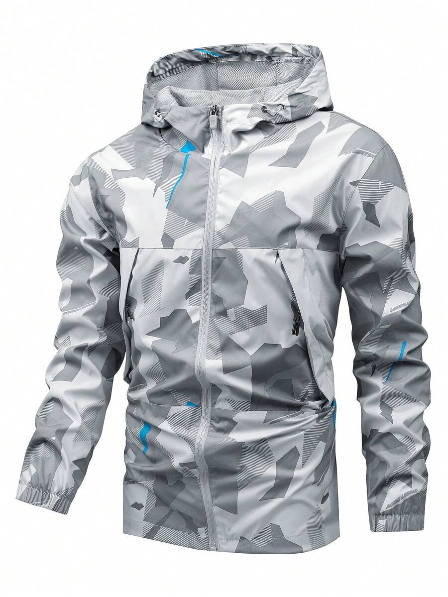 Men's Long Sleeve Jacket, Casual Sports Wear For Men, Fashionable Spring - Light Grey - View 1