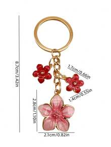 HAILIAN 1pc Alloy Material Sakura Flower Shaped Keychain Lightweight & Elegant Suitable Bag Pendant Car Keys Couples Birthday Holiday Gifts Bridesmaid Gifts Summer - 藍色 - 查看 2