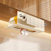 Wall-Mounted Paper Towel Rack, No Drilling Required, Dual-Purpose Kitchen Storage Rack For Plastic Wrap And Dish Towels, Modern And Minimalist Design, Space-Saving, Ideal For Home And Commercial Spaces, Multiple Colors Available