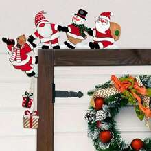 1/2 Bộ 5.12 inch Khung cửa Giáng sinh vui nhộn Trang trí bằng gỗ, Ông già Noel, Tuần lộc, Người tuyết, Cửa ra vào, Cửa sổ, Đồ trang trí Giáng sinh cho Đồ trang trí Giáng sinh trong nhà Trang trí nhà Trang trí Giáng sinh Trang trí phòng - Nhiều màu - Xem 4