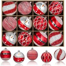 Juego de 12 adornos de Navidad a granel, bolas colgantes irrompibles de 3.15 pulgadas, bombillas de plástico para decoración de árboles y fiestas de vacaciones con cordón