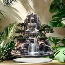 2D 平面波西米亚水晶喷泉带底座 - 雄伟的佛陀冥想设计，家居装饰牌匾，精湛的工艺，办公室装饰品，新年和圣诞节的理想礼物 | 2D 平面 0.3 厘米厚度 - 彩色 - 查看 12