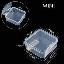 1pc Multi-Functional Transparent Plastic Box - Various Sizes, For Organizing Beads, Crafts, Diamond Painting, Earphones, Cables, Chargers, Small Office Desktop Items Storage