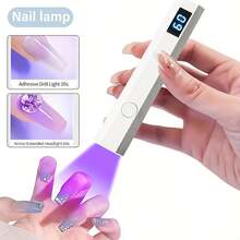 Portable LED Nail Lamp With Digital Timer - Fast Drying Gel Polish/Blue Light Curing Device, USB Powered LCD Display, Formaldehyde-Free Compact Lamp For Home, Salon, Nail Art - White, Suitable For Gel Nails, Rechargeable Lithium Battery