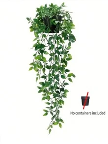 1 件人造曼陀罗绿植，耐用人造塑料绿植藤蔓，悬挂人造绿植藤蔓，室内/室外房间、庭院、办公桌装饰、家居装饰、婚礼/生日装饰、浴室/客厅/阳台/窗台/庭院装饰 - 不含容器