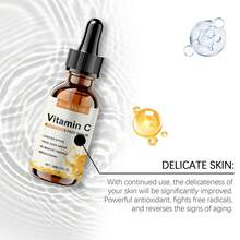 west&month Vitamin C Facial Essence With Hyaluronic Acid 30ml - Anti-Aging Serum To Help Reduce Dark Spots, Fade Fine Lines And Improve Skin Dullness, Moisturizing & Nourishing Formula For Brightening And Revitalizing All Skin Types - Màu vàng - Xem 8
