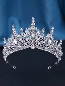 Luxury Crystal Leaf Bridal Crown, Rhinestone Adult Party Tiara, Beauty Pageant Crown For Festivals And Events - 皇冠 - 查看 8