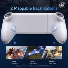 Contrôleur de jeu mobile Android EasySMX M15, compatible avec iOS 15 et supérieur, ainsi que la plupart des téléphones Android, prend en charge le Bluetooth + connexion directe, rétroaction de vibration à 6 niveaux, boutons mécaniques avancés, joystick à effet Hall et gâchettes à effet Hall, contrôleur programmable (inclut un sac de rangement) - Blanc (sans sac de rangement) - Voir 9