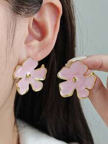 1 Pair Delicate Enamel Bow Earrings, Sweet & Cute Pink/White/Black Bow Earrings, Fashion Jewelry For Women, Gift For Her, Women's Accessories, Valentine's Day/Mother's Day Gift - Bow - View 13