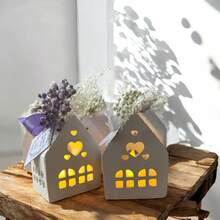 DIY rășină mucegai gol inimă casă decor lumânare suport mucegai acasă decorare piedestal picurare lipici ipsos gol inimă atmosferă silicon mucegai