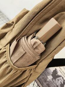 peach tree 1个纯色尼龙防水拉链简约背包，适合春夏使用，可折叠旅行背包，休闲日用背包，简约字母印花手提单肩包，笔记本电脑包，休闲背包，大学生旅行背包，功能齐全的大容量多口袋便携式假日旅行必备运动健身学校商务尼龙包旅行包防水背包，适合学生和大学生使用