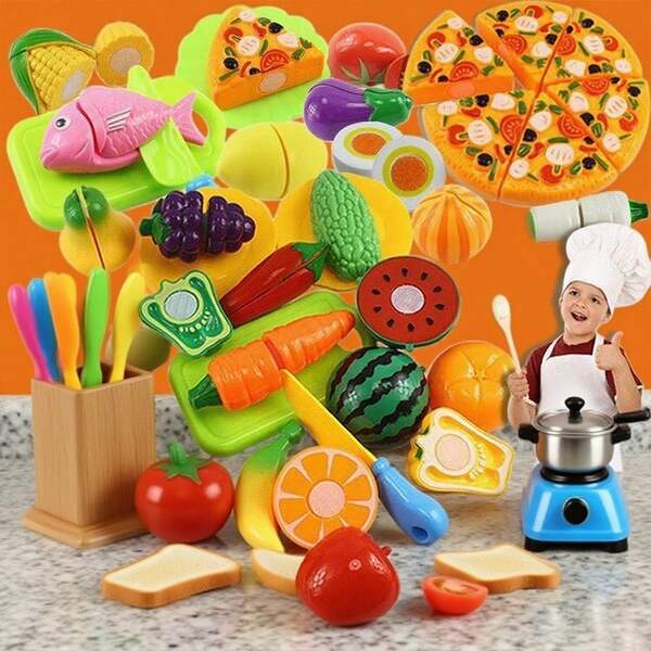 48pcs+ Pizza & 21pcs Variety Cut Fruits & Vegetables Toy Set With Food Shaped Models For Kids'Early Basic Skill Development,Unisex Kitchen For Kids. Kitchen Set Toy,Kids Kitchen Set,Toys For Kids>Kids Kitchen Play Sets,House Toys,Kids Toy Food,Toys Food, Play Kids,Kids Baking Set,Toys,KidsToys,Kitchen To