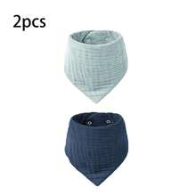 6/4/2件装纯棉婴儿围嘴，适合男孩女孩，吸水大号口水围嘴，适合出牙和流口水 - 彩色 - 查看 11