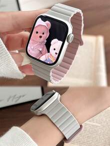 1pc Unisex Silicone Magnetic Watch Band, Compatible With Apple Watch 42mm, 38mm, 40mm, 41mm, 44mm, 45mm, 46mm, 49mm, Fashionable Smart Watch Replacement Strap, Suitable For Ultra2, Ultra SE2, SE 11, 10, 9, 8, 7, 6, 5, 4, 3, 2, 1 Series, Great Gift For Students Back To School - Multicolor - View 6