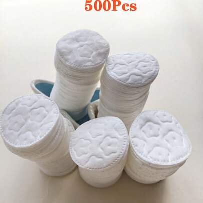 500 Piezas Almohadillas desechables redondas para desmaquillado y limpieza facial - Multiusos, sin alcohol, sin químicos para quitar esmalte de uñas, limpieza facial diaria y desmaquillado - Opción ideal de cuidado de la piel, regalo perfecto para el Día de San Valentín, Almohadillas para desmaquillado | Almohadillas de maquillaje redondas | Almohadillas de textura suave con tres capas