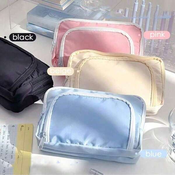 1 Piece Large Capacity 4 Layers Pen Box Kawaii Pencil Cases Cute Pen Holder Pouch For Students Back To School Stationery Supplies