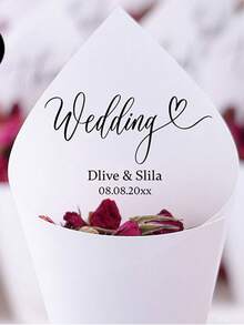 30Pcs Of Set DIY Wedding Cone For Petal Toss, Personalized Confetti Cones, Custom 17 Styles White Paper Cone For Bridal Shower Party Decoration, Multi-Functional, Anti-Mold, Ornamental, Reusable, Exquisite, Stylish, High-Quality, Adorable, Modern, Custom, Unique, Personalized, Son, Daughter, Kids, Kitchen, Dining Room, Bedroom, Office, Living Room, Home, Garden, Tea Room, For Anniversaries, For Birthdays, For Housewarming, For Graduation, Gala Night, Customized Gift Wrap Boxes, Chic Autumn