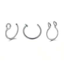 3Pcs Stainless Steel Fake Nose Ring For Women, Septal Ring C Clip Ring For Unisex, Fake Piercing Body Jewelry Non Piercing