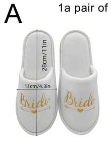 1双一次性拖鞋，新娘伴娘婚礼工作室酒店婚礼派对拖鞋，婚礼派对配件旅行配件保暖，闺蜜节，小狗，嘉年华，派对装饰