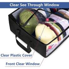 Hat Storage Dust Bag Baseball Hat Cap Organizer Clear Rack Zipper Cap Holder - Black - View 9