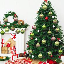 12pcs Pink Hand-Painted Electroplated Plastic Christmas Ball Ornament Set Christmas Decorations Winter Room Decor