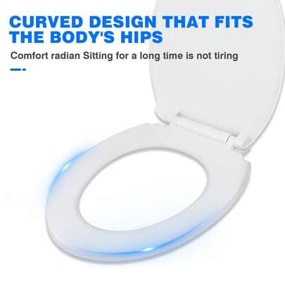 LMstarz Soft Close Toilet Seat White, Heavy Duty Toilet Seats With Quick Release Hinges For Easy Clean, Top Fixing Adjutable Hinges Oval Shape Toilet Seats Loo Seat (420mm X 363mm)