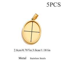 5pcs304 Stainless Steel Cabochon Pendant Setting Stones Blank Base DIY Necklace Earrings Jewelry Accessories Making - Oval Base - View 14