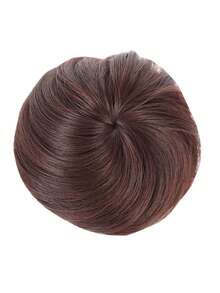 Bóng tóc giả màu đen 4 inch, túi đựng tóc giả, búi tóc giả, phụ kiện búi tóc, búi tóc hình quạt, bộ tóc thẳng - Màu đen tự nhiên - Xem 15