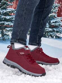 Męskie zimowe buty trekkingowe, buty sportowe na świeżym powietrzu, unisex, duże rozmiary, śniegowce, damskie buty trekkingowe, zimowe buty z podszewką termiczną, wiatroszczelne i ciepłe buty ze skóry z mikrofibry