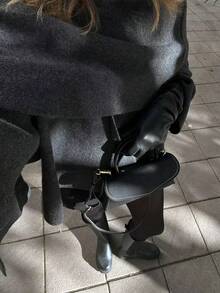 Chaqueta de punto informal con estilo de bufanda, de corte asimétrico y ultra holgada para mujer - Gris - Ver 6