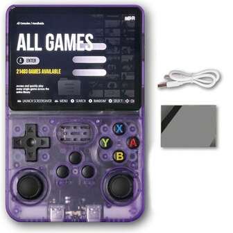 Consola de juegos portátil retro Byson R36S con pantalla IPS de 3.5 pulgadas, 20,000+ juegos clásicos integrados, sistema operativo Linux de código abierto, batería de 3500 mAh y estilo portátil