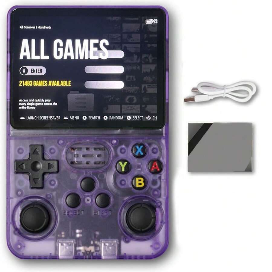 Máy chơi game cầm tay Byson R36S kiểu cổ điển, màn hình IPS 3.5 inch, pin 3500mAh, cài sẵn hơn 20.000 trò chơi kinh điển, hệ điều hành Linux mã nguồn mở, máy chơi game cầm tay di động và máy phát video bỏ túi.