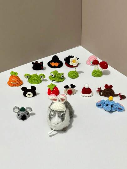 仓鼠草帽，仓鼠宠物小帽子，宠物仓鼠服装帽子，圣诞草帽可调节泰迪仓鼠头饰，泰迪仓鼠服装鹦鹉头饰，玄凤鹦鹉，豚鼠配饰