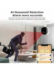 1-2pcs High-Definition WiFi Smart Home Security Camera With Voice Intercom, Night Vision, Motion Alarm And APP Viewing-USB Power Indoor/Outdoor Monitoring System, Motion Alarm System | Stylish White Camera | Small Camera - White - View 11