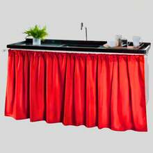Kitchen Sink Curtain Cabinet Modern Elegant 140 X 80cm Countertop Decoration Polyester Cheap Promotion - Cortina de lavabo ROJA - Ver 1