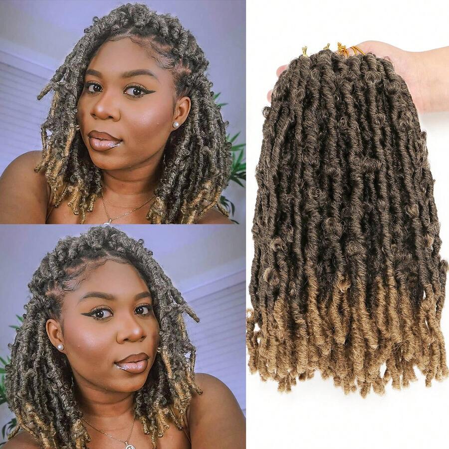 Butterfly Locs Crochet Hair 1-7 Packs Pre-Looped Soft Distressed Faux Locs Braids For Women 10/12/14 Inch
