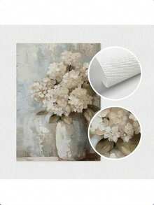 Set Of 3 Vintage Cottage Rose Garden Hydrangeas Oil Painting Print, Rustic Flower Wall Art, Botanical Canvas Poster, Neutral Spring Wall Decor, Ideal Gift For Living Room, Bedroom, Office, Dorm, Cafe, Bar, Hallway, Home And Room Decoration, Unframed