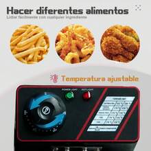 Freidora eléctrica de cesta de herramientas de acero inoxidable, pollo frito y patatas fritas mano derecha pequeño asistente, 3L capacidad puede ajustar la temperatura - Plateado - Ver 5