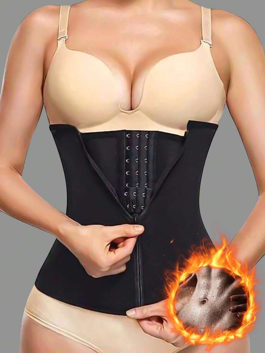 1pc Women Waist Trainer Belt, Waist Trimmer, Sauna Sweat Waist Cincher, Sports Fitness Waist Belt, Waist Shaper, Waist Slimming Belt, Abdominal Trainer - Black - View 1